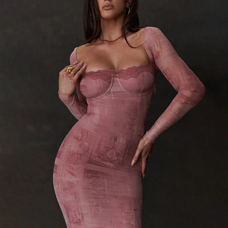 FRANCINE | Elegant Pink Dress