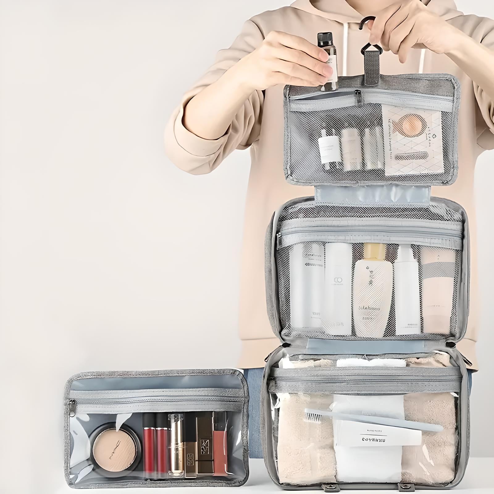 Sam | Compact & Spacious Travel Toilet Organizer with Multiple Compartments