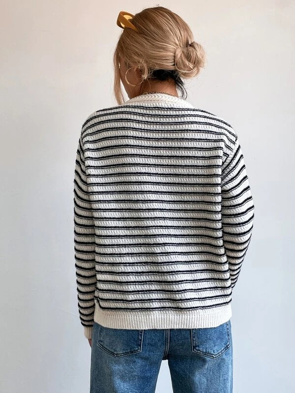 VAIDA | Striped Cardigan with Buttons