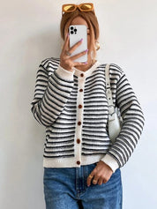 VAIDA | Striped Cardigan with Buttons