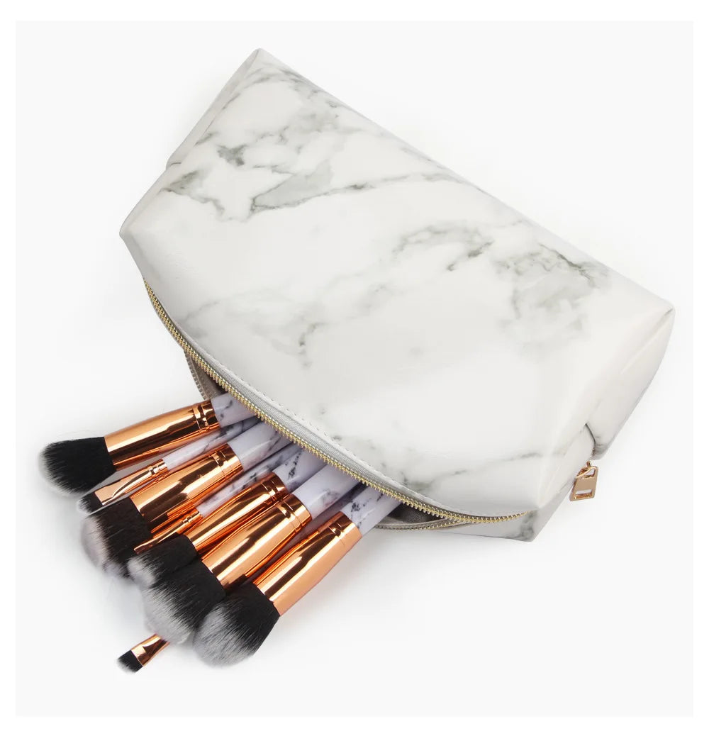 Lilyana | Marble Elegance 3-in-1 Cosmetic Makeup Travel Bag Set