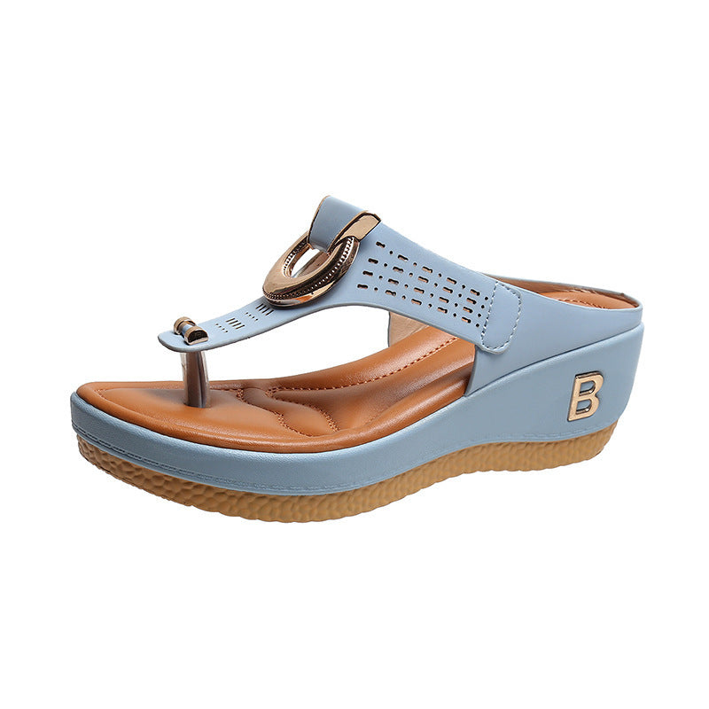 ADELAIDE | Leather Wedge Sandals