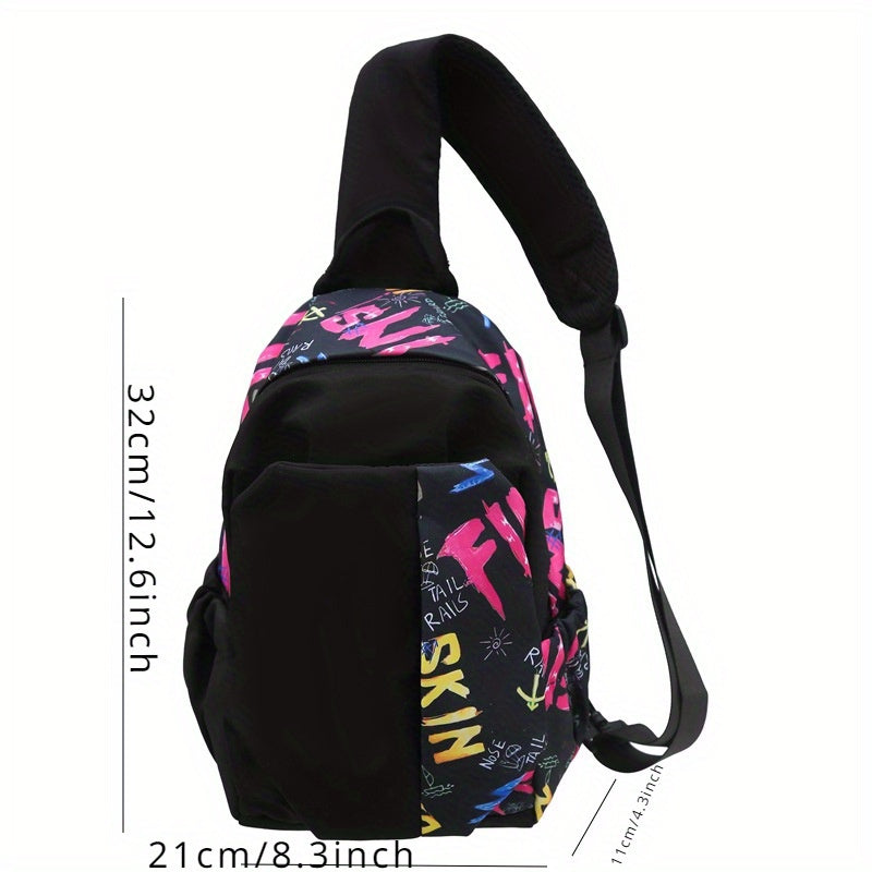 Sam | Shoulder Bag with Graffiti Design and Anti-Theft Protection