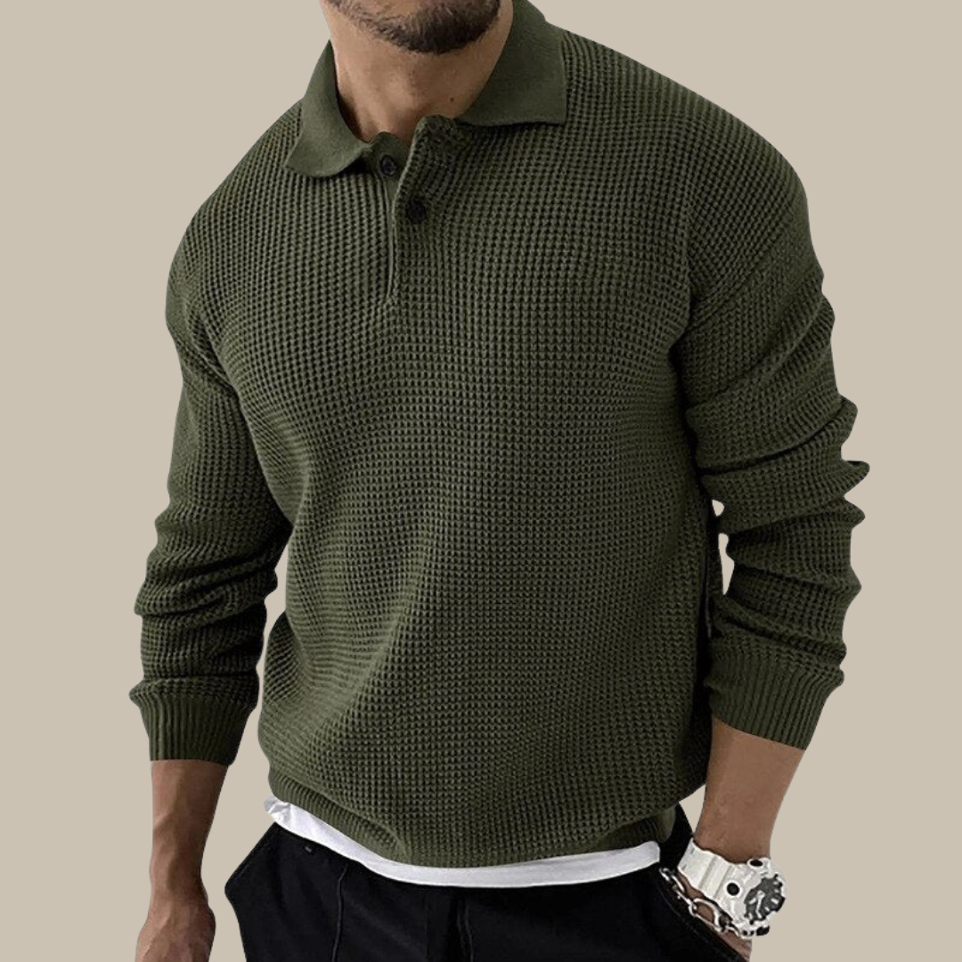 OSLO | Casual Chic Mens Polo Shirt Long Sleevs