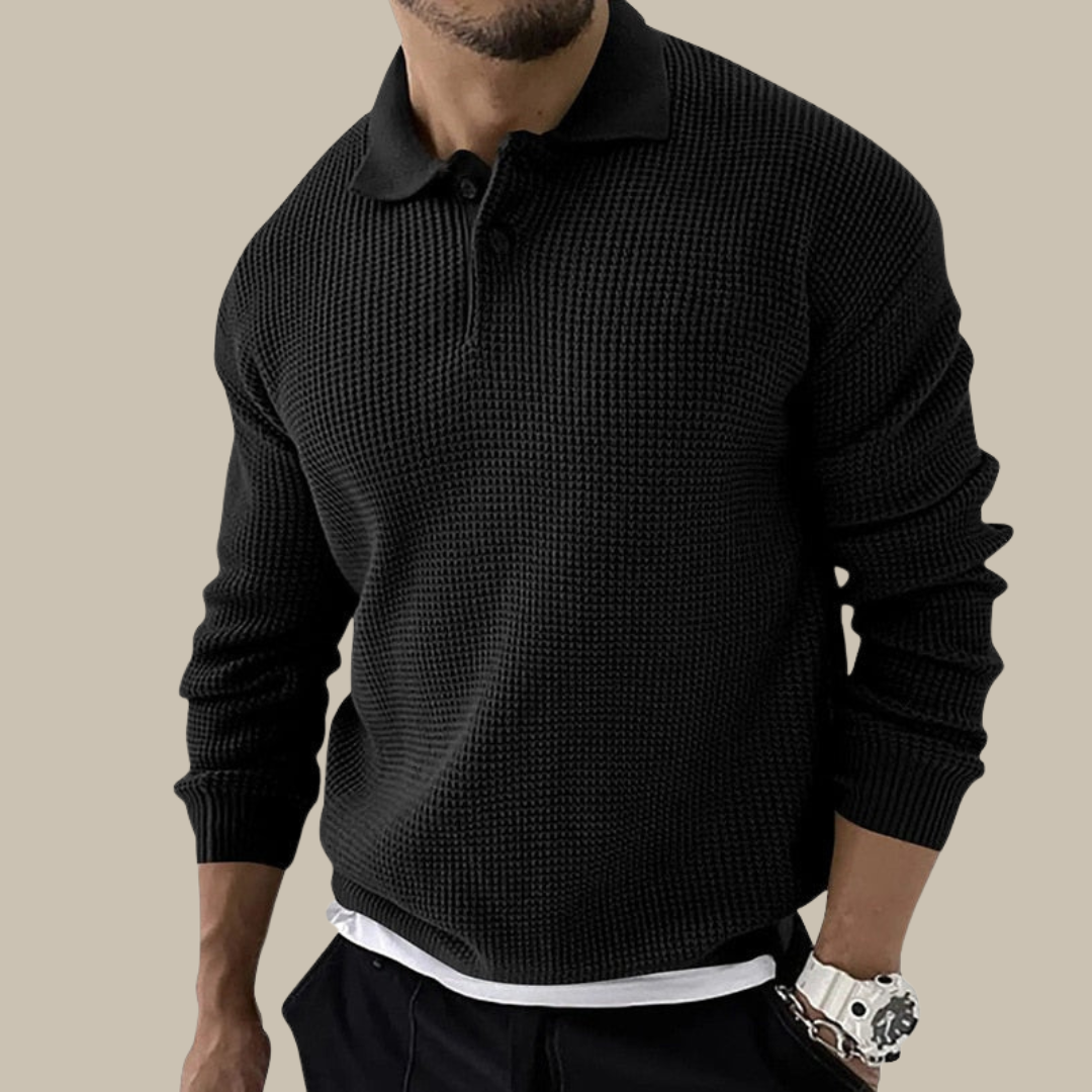 OSLO | Casual Chic Mens Polo Shirt Long Sleevs