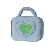 Etta | Heart Embroidery Travel Cosmetic Makeup Toiletry Bag