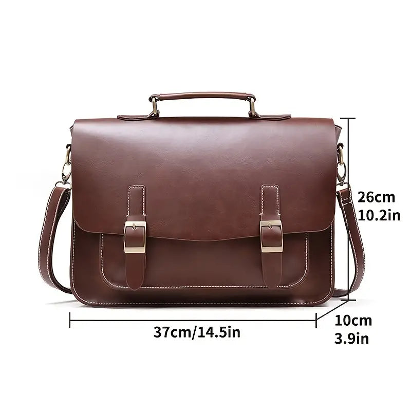 Liam | Retro PU Leather Briefcase Crossbody Messenger Bag