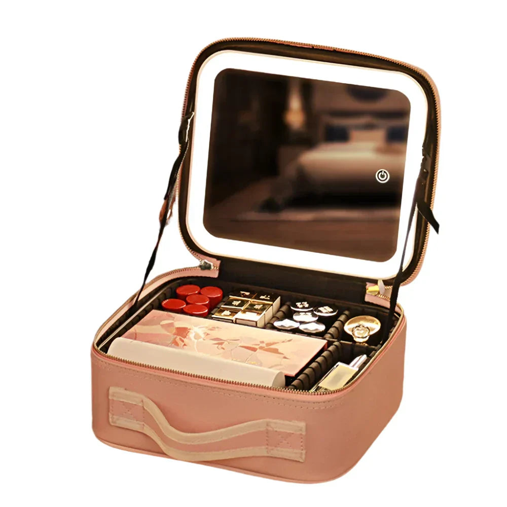 Pearls | Stylish & Portable LED Light Mirror Cosmetic Case