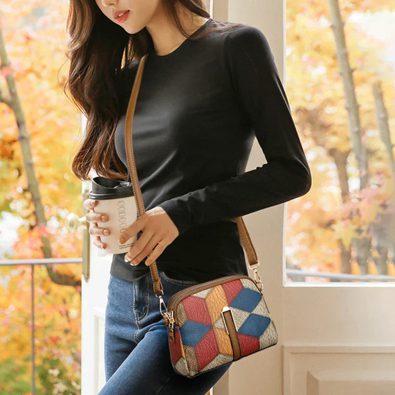 Sophie | Women's Patchwork Leather Mini Crossbody Bag