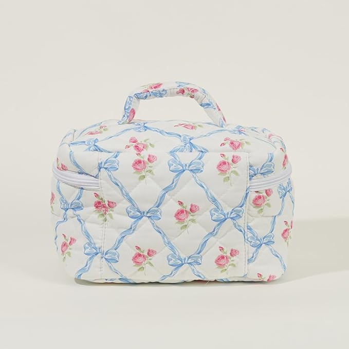 Elisse | Elegant Padded Makeup Bag Set with Floral Design