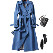 Christai | Women's Long Trench Coat | Buttoned Down Jacket