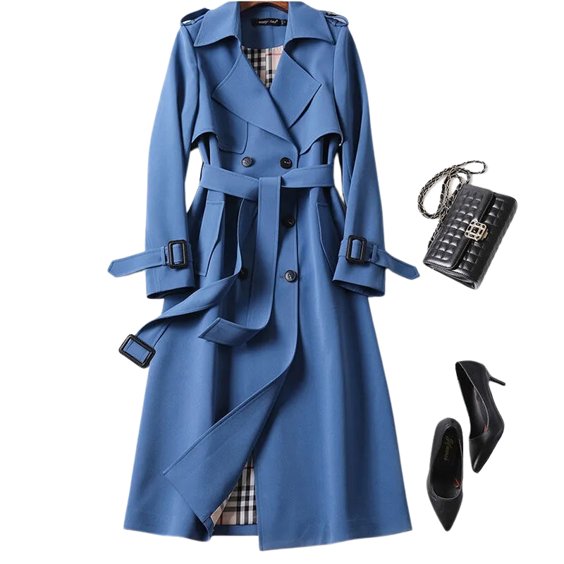 Christai | Women's Long Trench Coat | Buttoned Down Jacket