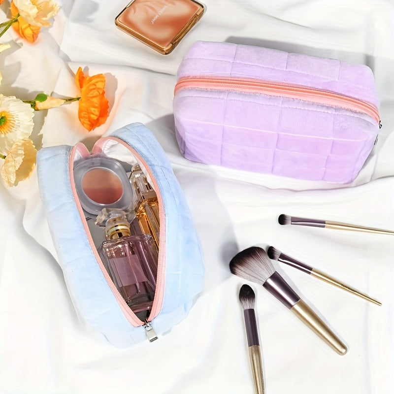 VelvetGlow | Plush Velvet Travel Toiletry and Makeup Bag