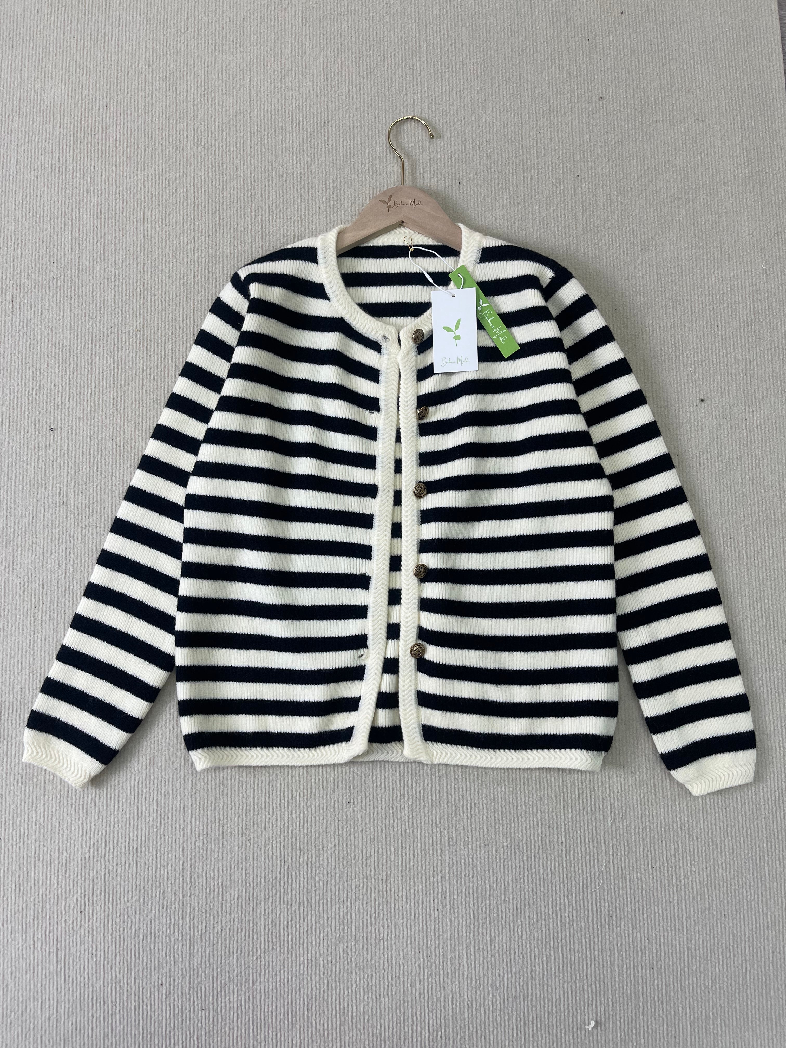 MYLAH | Elegant Striped Cardigan