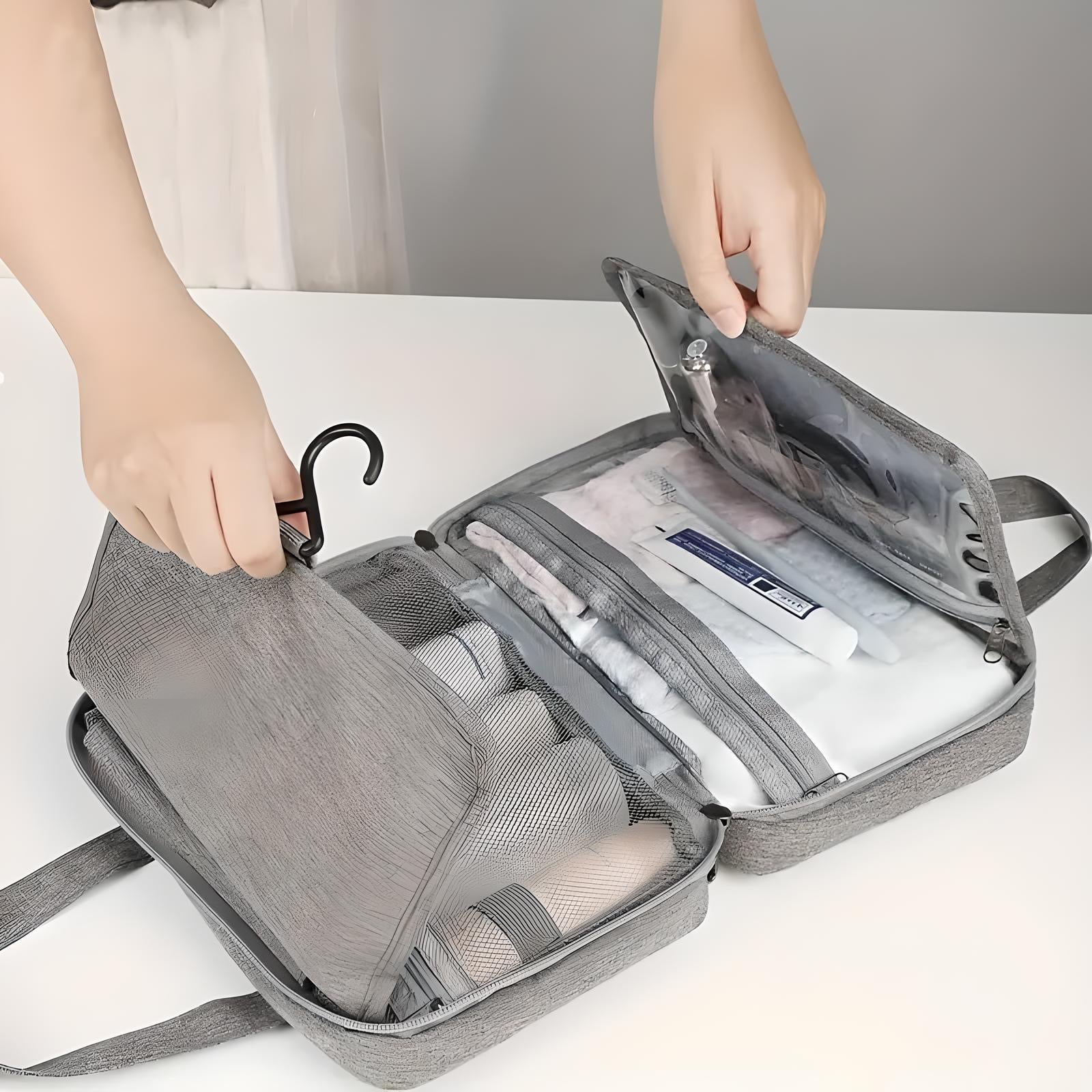 Sam | Compact & Spacious Travel Toilet Organizer with Multiple Compartments