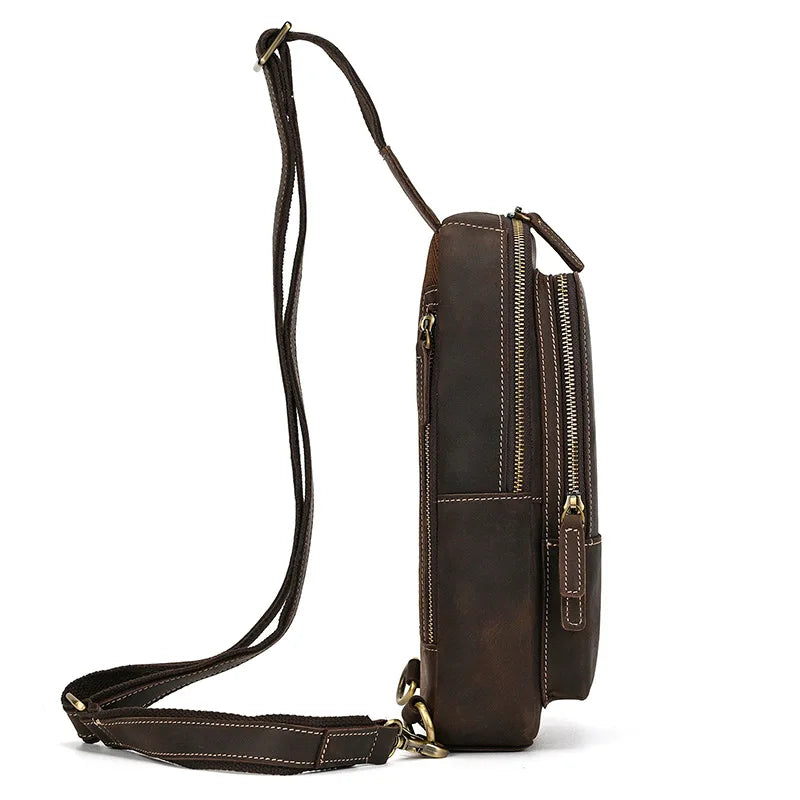 Mason | Men's Retro Genuine Leather Anti-Theft Crossbody Chest Bag