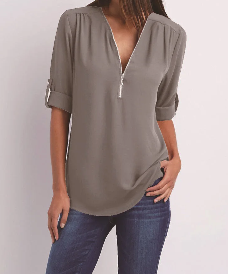 SARAH | Elegant V-Neck Blouse