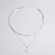 RadianceGlow | Elegant Silver Triple Layer Necklace