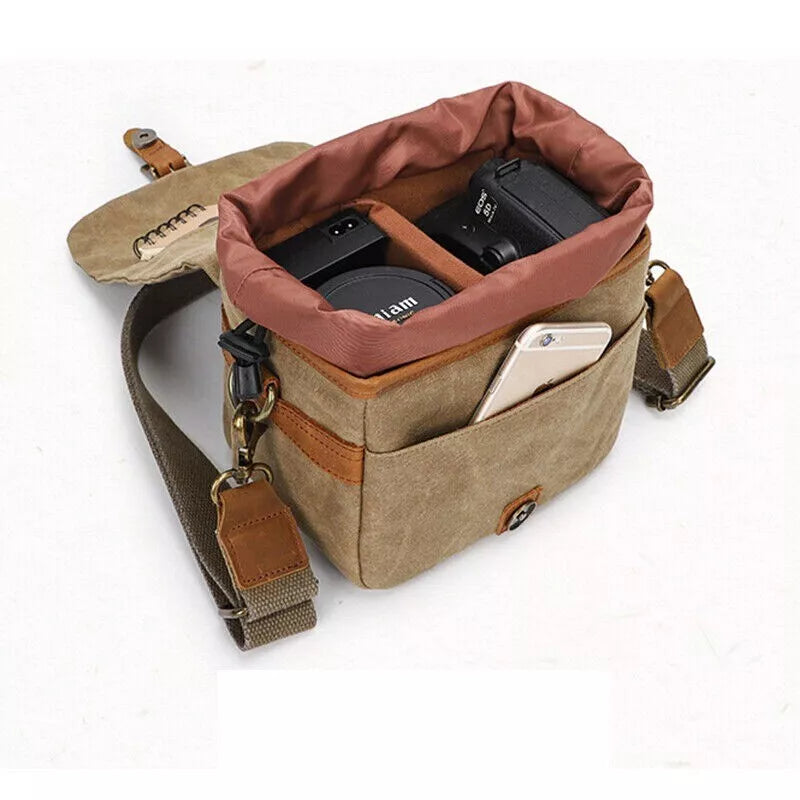 Ryder | Retro Canvas DSLR Camera Messenger Bag