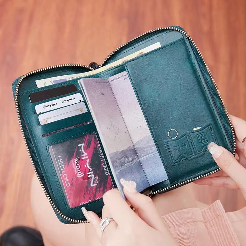 Samira | RFID-blocking Passport Holder Travel Wallet with Wrist Strap