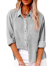 ELLIE | Functional Long Sleeve Blouse