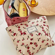 Jaycee | Elegant Rose Makeup Bag with Large Capacity