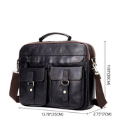 Max | Genuine Leather Briefcase Crossbody Messenger Travel Bag