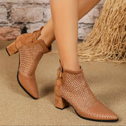 THRECIA | Thick-Heeled Boots