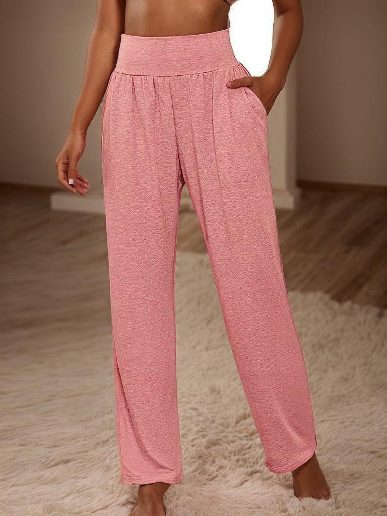 CRYSTAL | Comfy Baby Pink Plain Pants