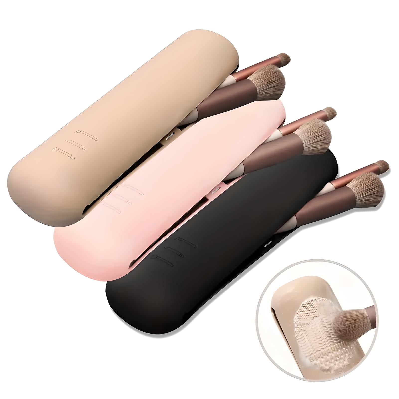 LuxeBrush | 3-Piece Makeup Brush Case Set