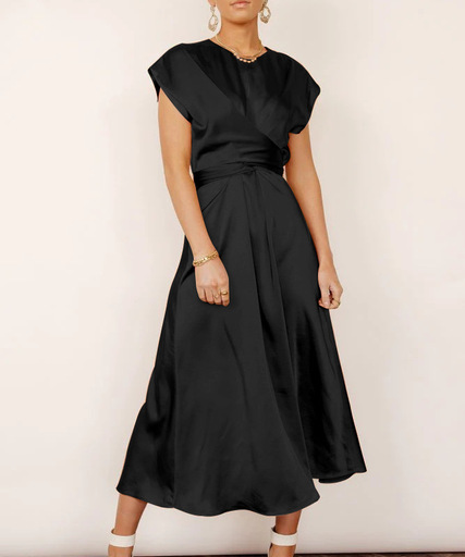 JASMIN | Cross-Over Satin Dress