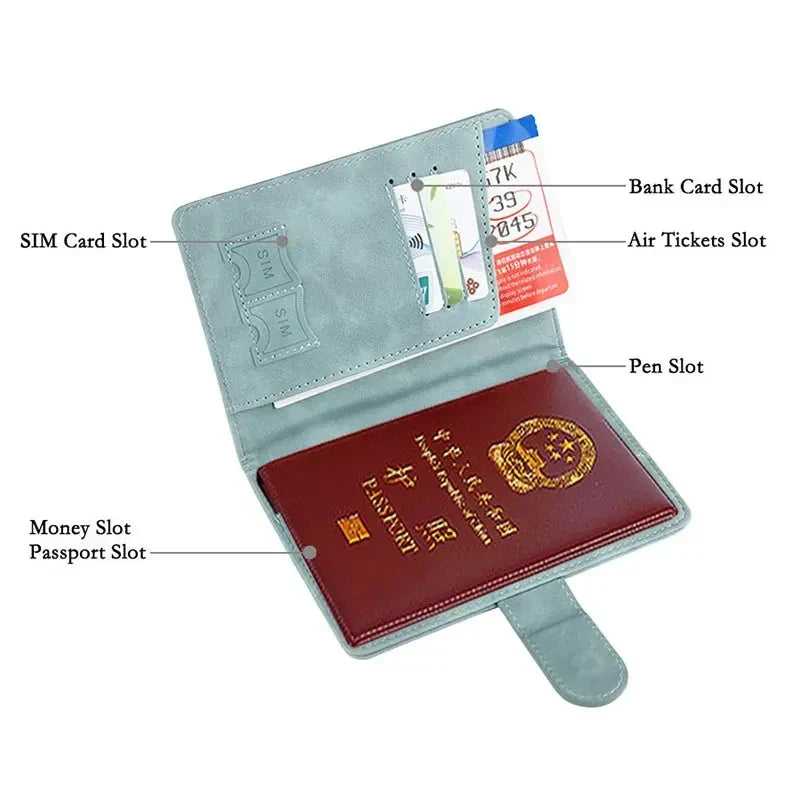 Vada | Theft-proof waterproof PU leather passport holder wallet