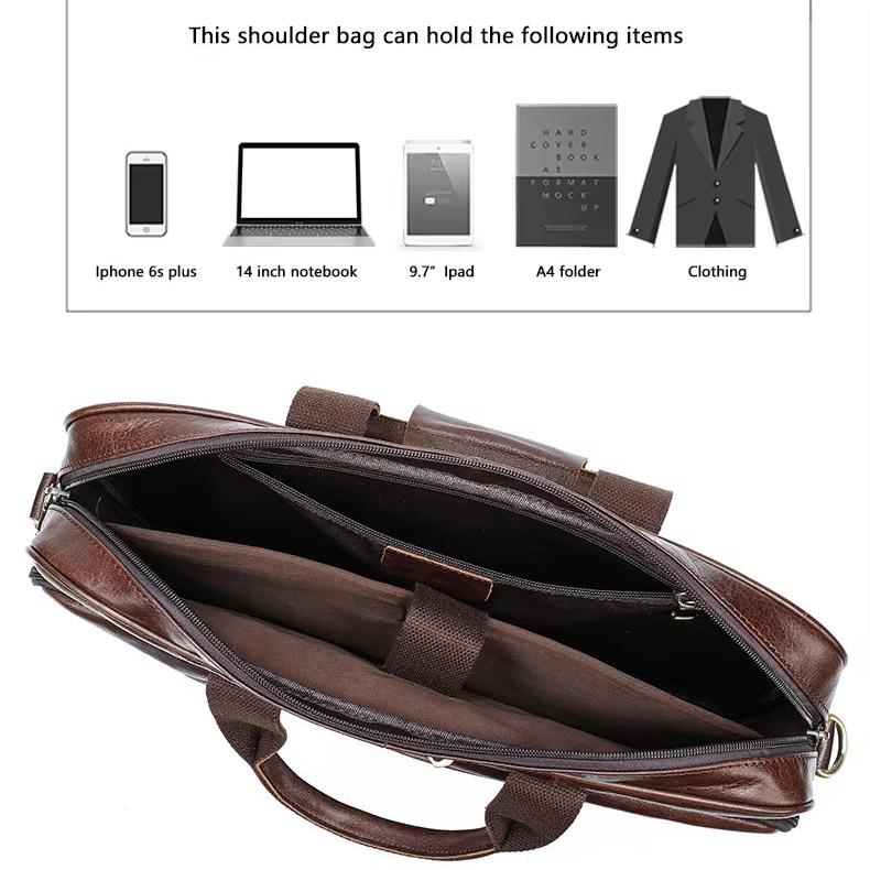 Dylan | Large Capacity Leather Laptop Shoulder Bag