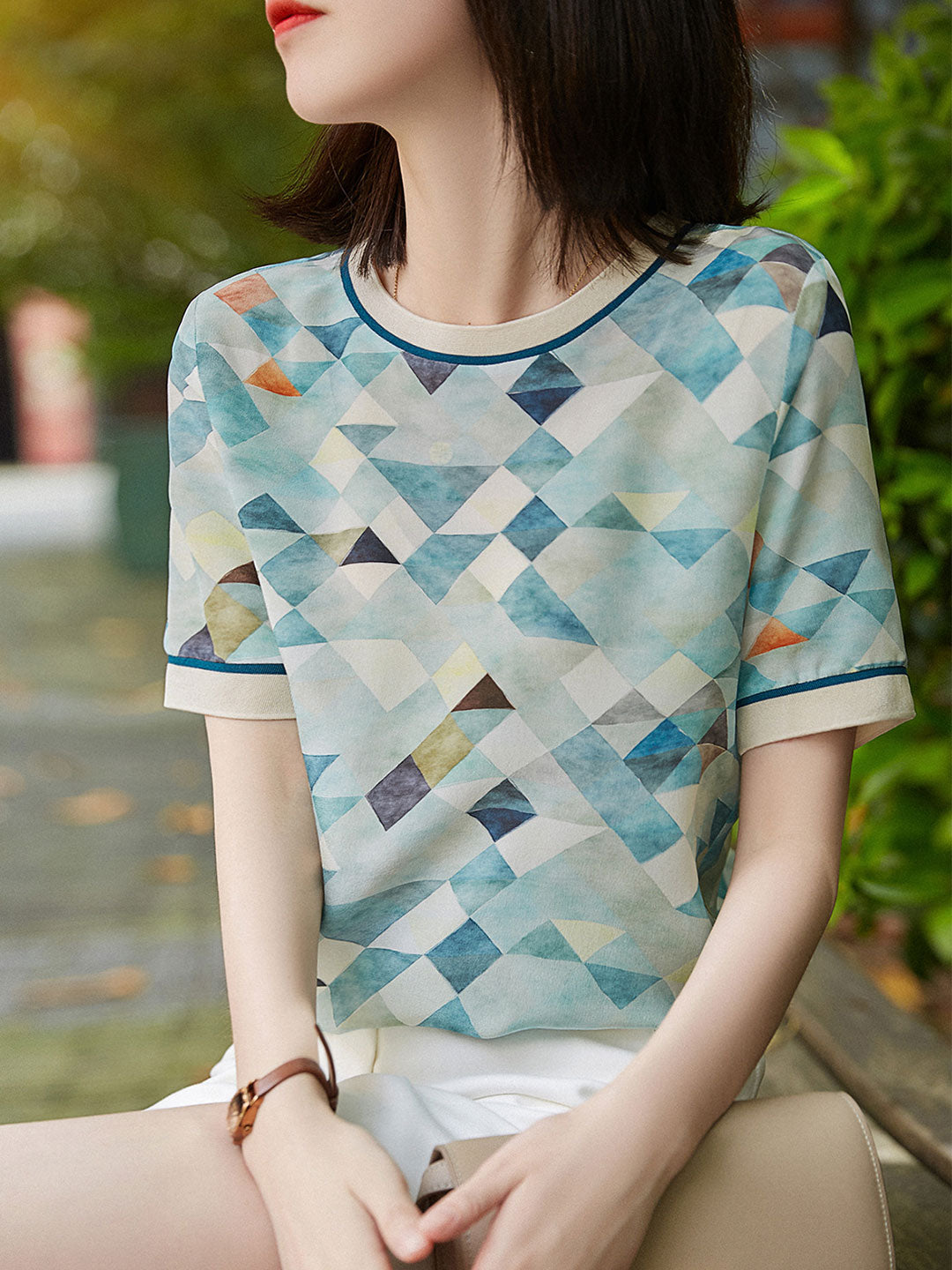 ELIZABETH | Stylish Contrast Printed Shirt