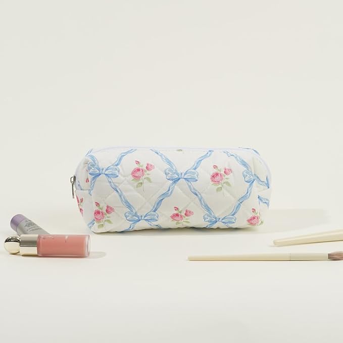 Elisse | Elegant Padded Makeup Bag Set with Floral Design