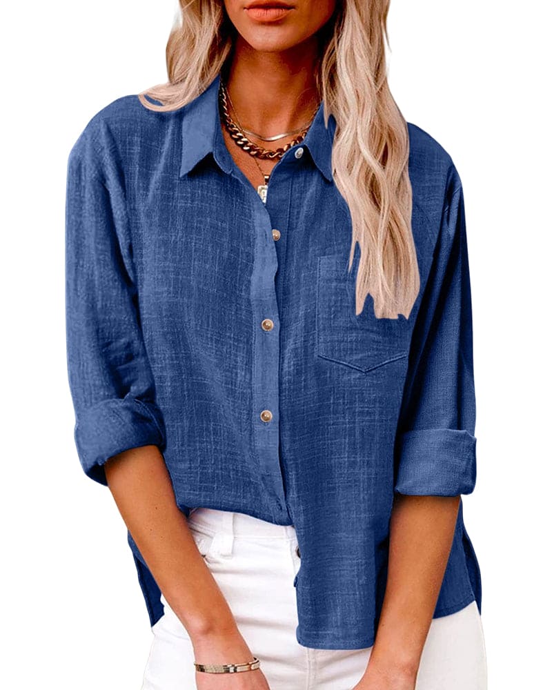 ELLIE | Functional Long Sleeve Blouse