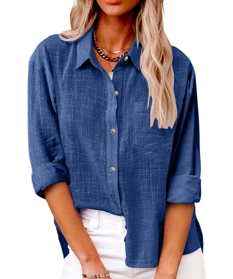 ELLIE | Functional Long Sleeve Blouse