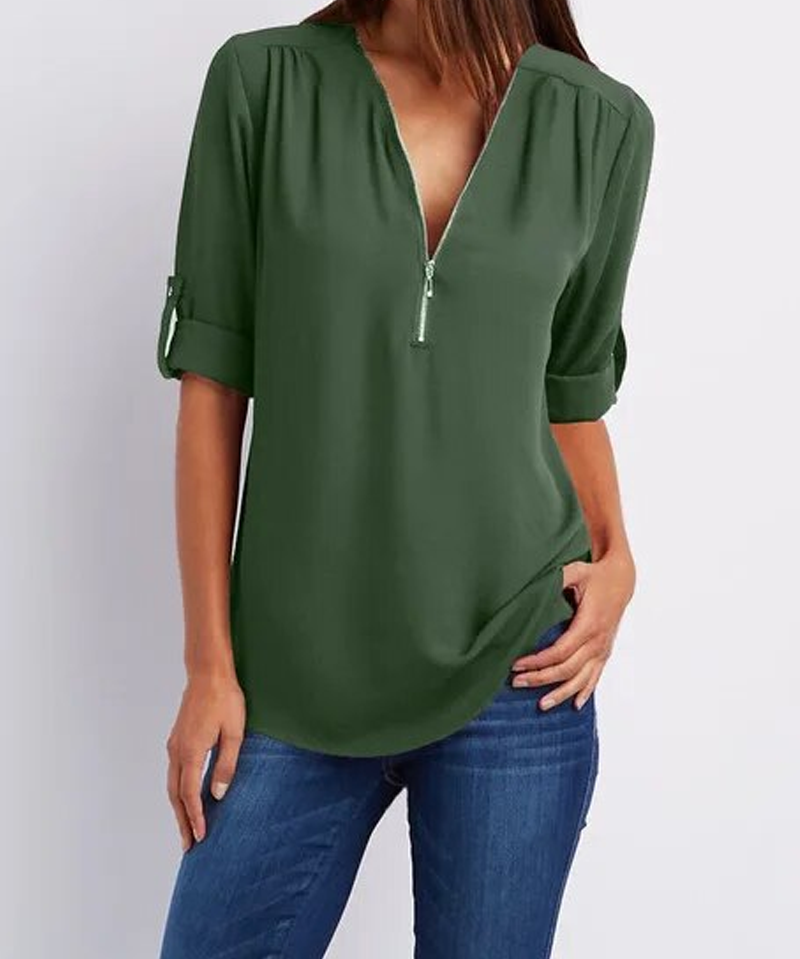 SARAH | Elegant V-Neck Blouse