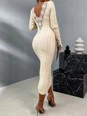 ARJANE | Elegant Lace-Back Sweater Dress