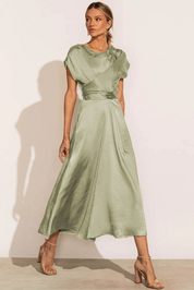 JASMIN | Cross-Over Satin Dress