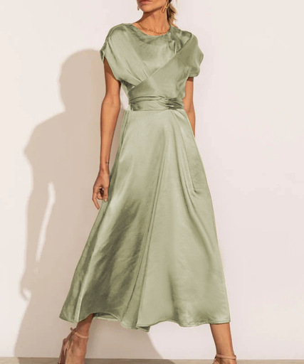 JASMIN | Cross-Over Satin Dress