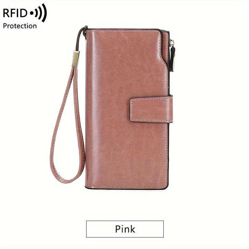 RFID-Secure Travel Wallet | Multi-Pocket Vintage Clutch