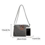 Secure Zipper Canvas Shoulder Bag