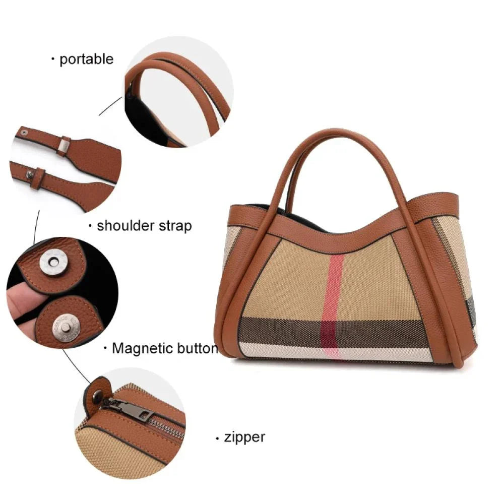 Sophia | Women's Leather Patchwork Large Crossbody Handbag