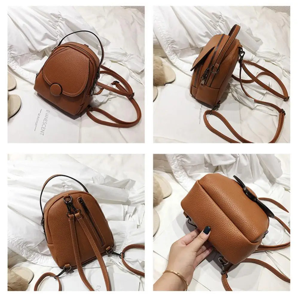 Sophie | Mini Foldable Leather Crossbody Sling Handbag Backpack with Handle