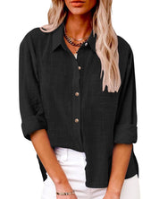 ELLIE | Functional Long Sleeve Blouse