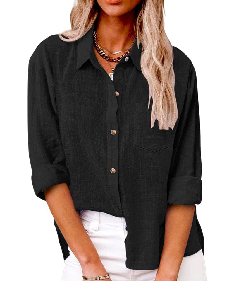 ELLIE | Functional Long Sleeve Blouse