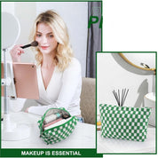 Claire | Stylish and Functional Checked Beauty Organizer Set