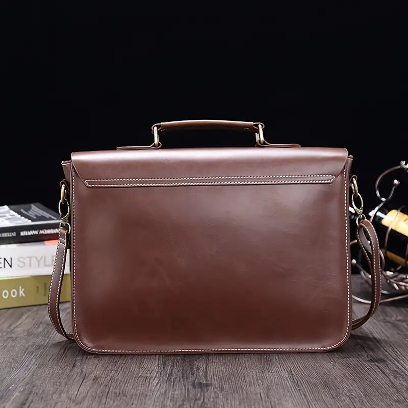 Liam | Retro PU Leather Briefcase Crossbody Messenger Bag