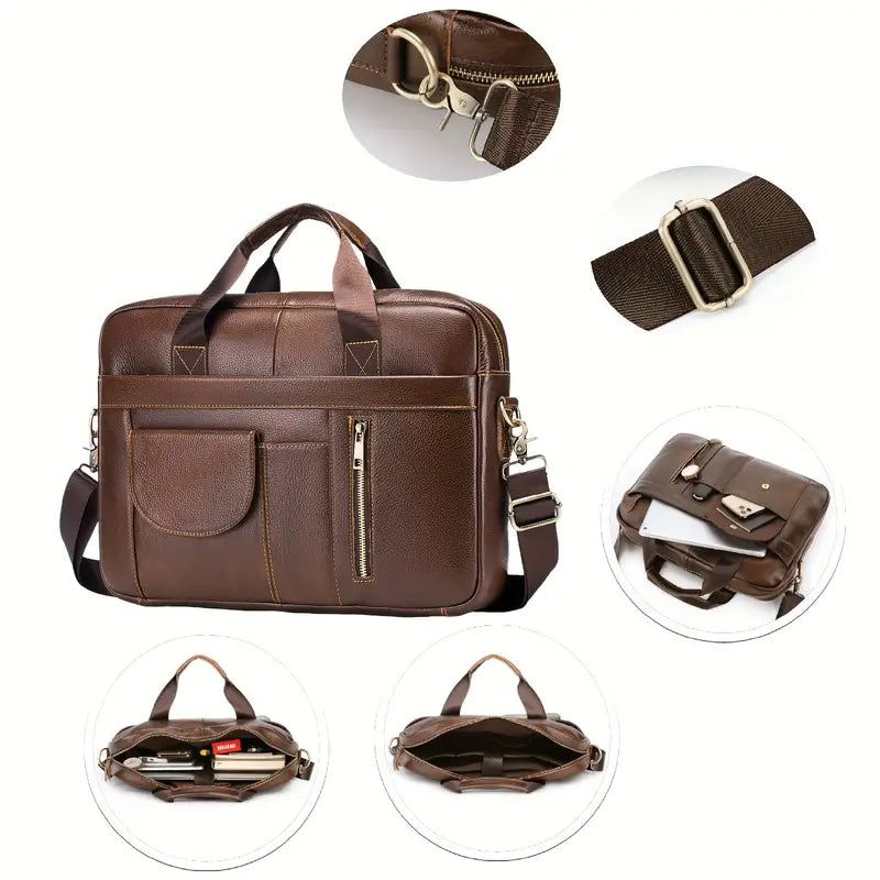 Alexander | Leather Crossbody Messenger Laptop Bag Travel Bag